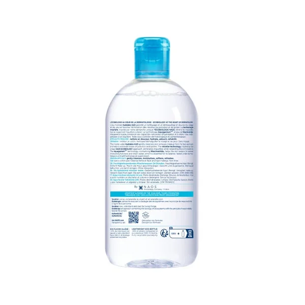 HYDRABIO H2O - Eau Micellaire Démaquillante Hydratante - Visage et Yeux - Peaux Sensibles Déshydratées, 500ml