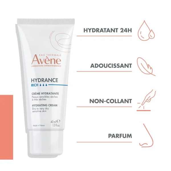 HYDRANCE RICH - Crème Hydratante Riche - Visage - Peaux Sèches à Très Sèches, 40ml