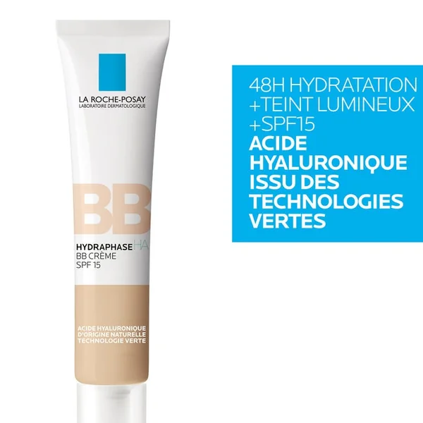 HYDRAPHASE HA - BB Crème SPF15 Hydratante Teinte Claire - Tous Types de Peaux, 40ml
