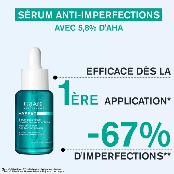 HYSEAC - Sérum Peau Neuve Booster Anti-Imperfections - Visage - Peaux Mixtes à Grasses, 30ml