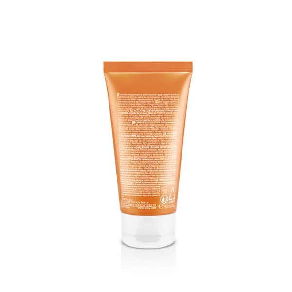 IDEAL SOLEIL - SPF50+ Crème Solaire Onctueuse Protectrice, Visage Peaux Sensibles Normales à Sèches, 50ML