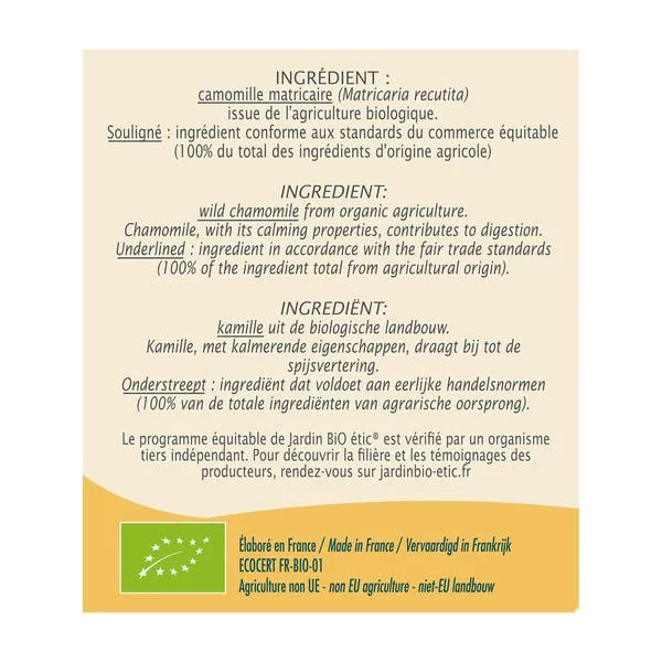 Infusion Camomille - bio
