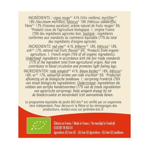 Infusion Circulation Arome Naturel de Fruits Rouges Bio
