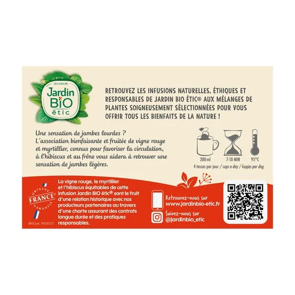 Infusion Circulation Arome Naturel de Fruits Rouges Bio