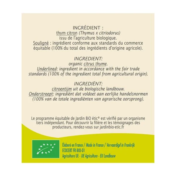 Infusion Thym Citronné - bio