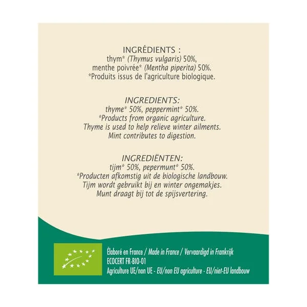 Infusion Thym Menthe - bio