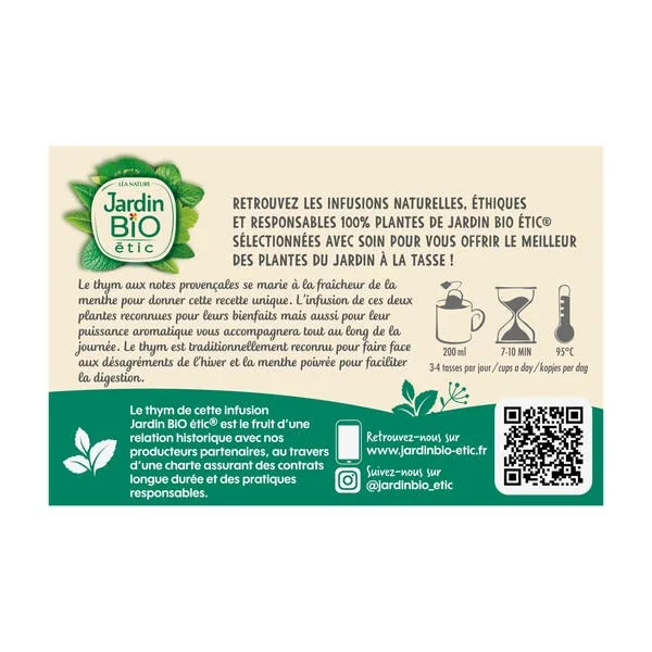 Infusion Thym Menthe - bio
