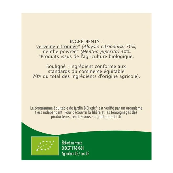 Infusion Verveine citronnée menthe - bio