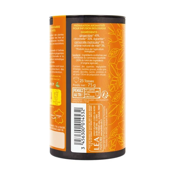 Infusion vrac Gingembre Citronnelle saveur miel - bio