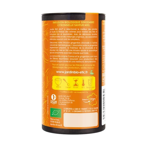 Infusion vrac Gingembre Citronnelle saveur miel - bio