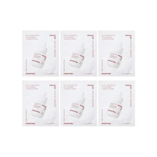 Innisfree Black Tea Youth Enhancing Ampoule Mask 28Ml X 6Pcs