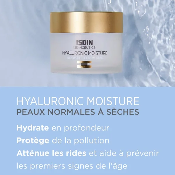 ISDINCEUTICS - Hyaluronic Moisture Crème Hydratante Légère - Visage - Peaux Normales à Sèches, 50ml
