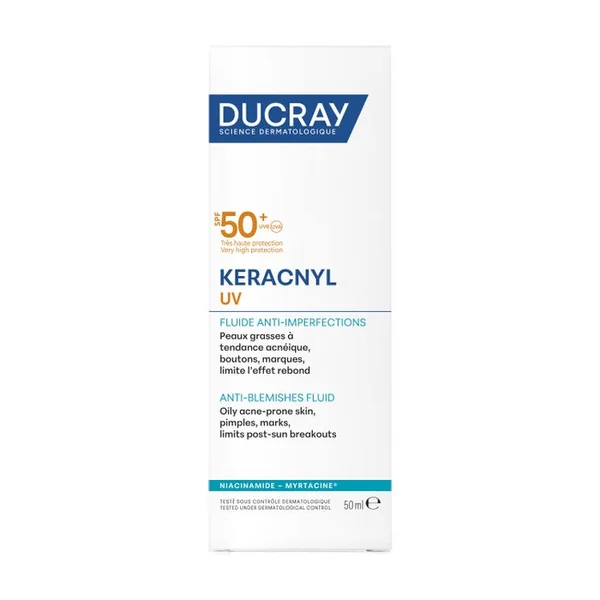 KERACNYL UV - Fluide Anti-Imperfections SPF50+ - Peaux Grasses à Tendance Acnéique, 50ml