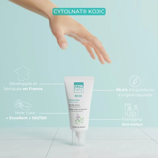 KOJIC - Crème Eclat Anti-Taches - Visage, Mains et Décolleté - Peaux Matures, 30ml