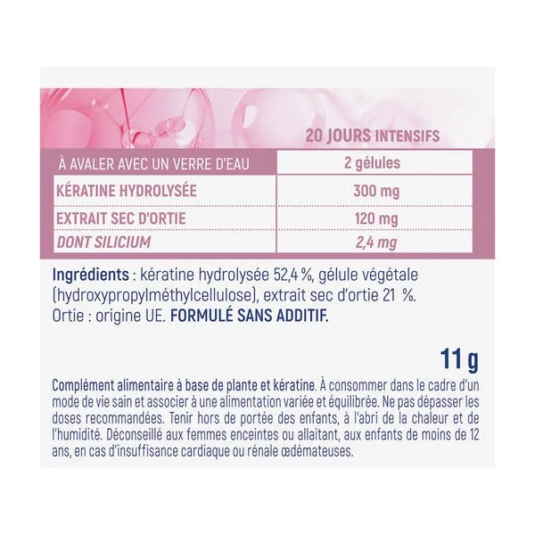 Kératine cheveux et ongles 300mg
