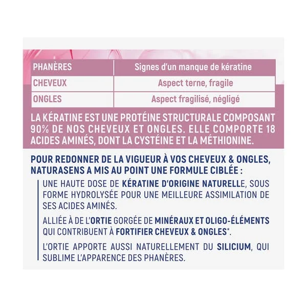Kératine cheveux et ongles 300mg