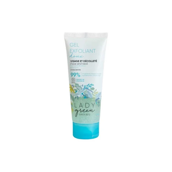 Lady Green Gel Exfoliant Doux Visage et Décolleté Bio 75 ml