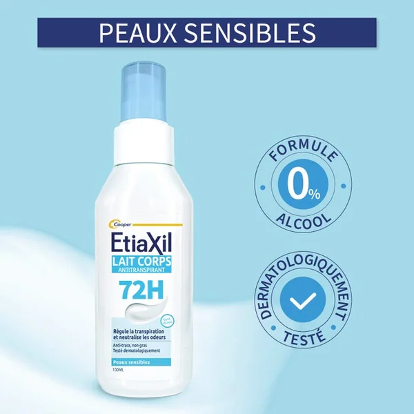 Lait Corps Anti-Transpirant Protection 72h - Peaux Sensibles, 100ml