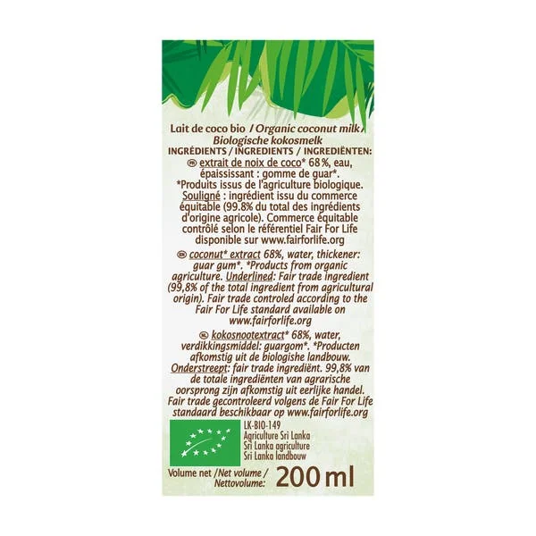 Lait de Coco fluide - bio