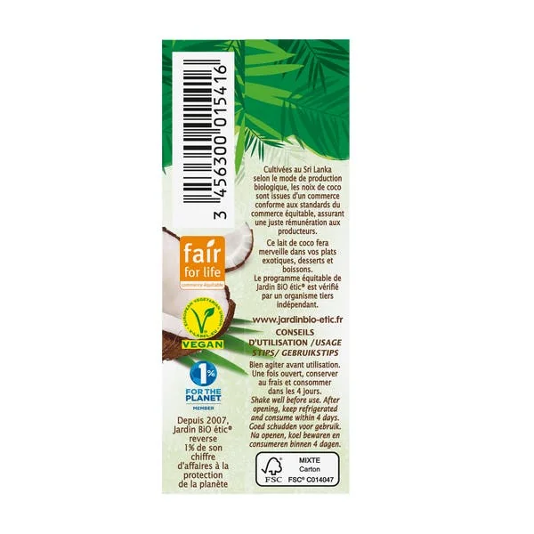Lait de Coco fluide - bio