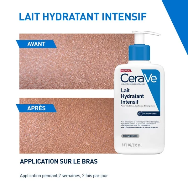 Lait Hydratant Intensif Visage et Corps Pour les Peaux Très Sèches à Démangeaisons, 236ml