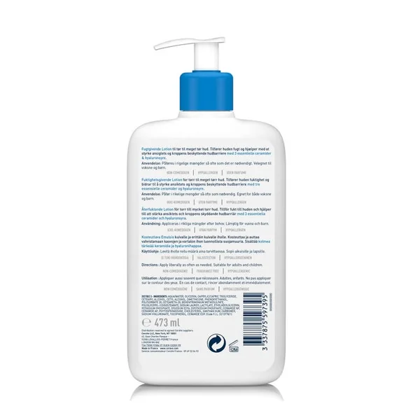 Lait Hydratant Visage et Corps Pour les Peaux Sèches à Très Sèches, 473ml