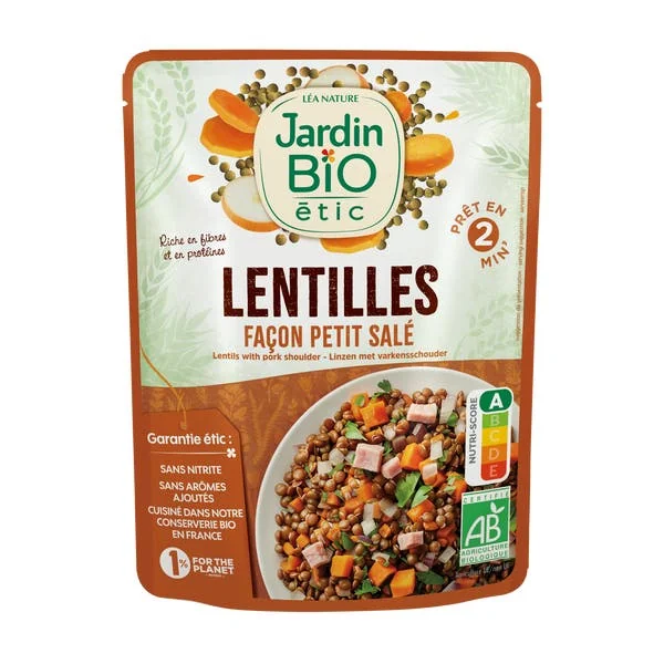 Lentilles bio façon petit salé