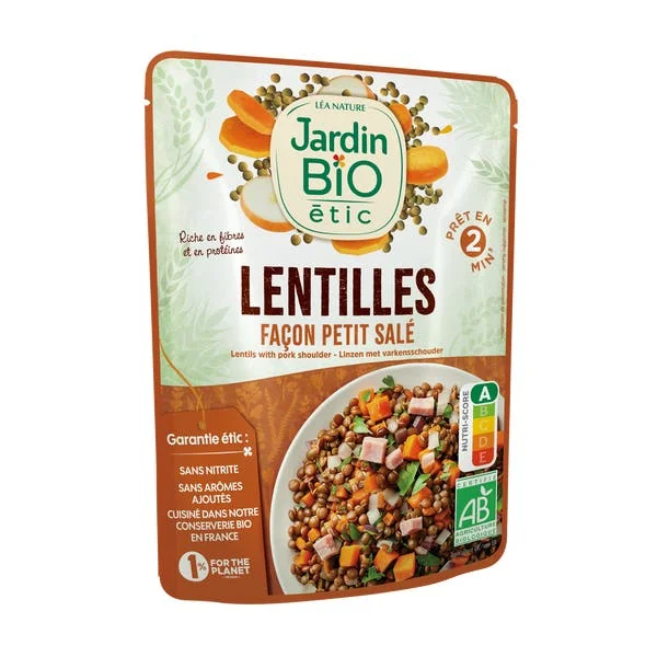 Lentilles bio façon petit salé