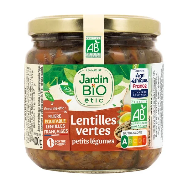 Lentilles cuisinées légumes* - bio