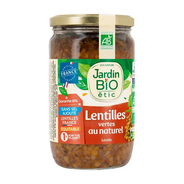 Lentilles vertes bio au naturel