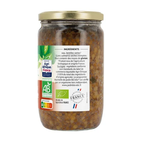 Lentilles vertes bio au naturel