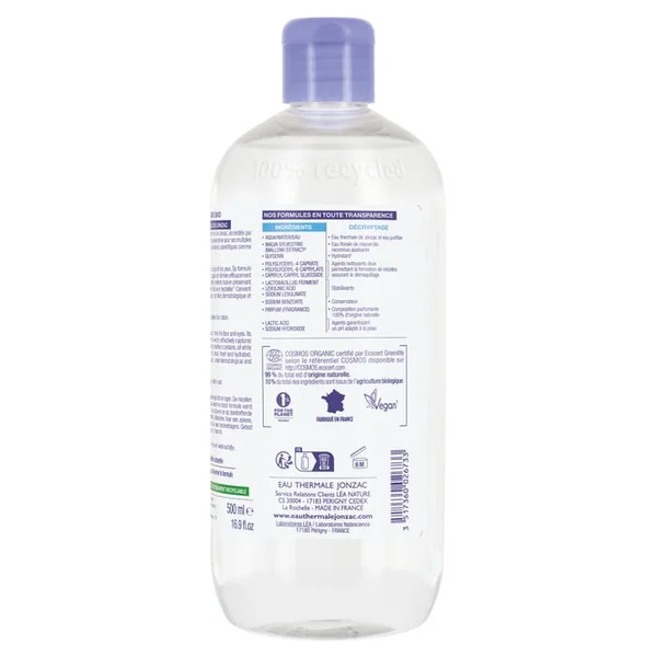 LES INDISPENSABLES - Eau Micellaire Hydratante Bio - Visage et Yeux - Tous Types de Peaux, 500ml