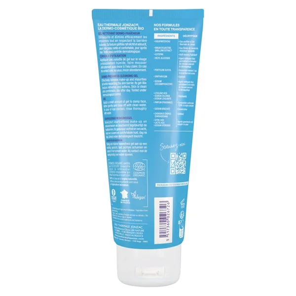 LES INDISPENSABLES - Gel Nettoyant Dermo-Fraîcheur Bio - Visage - Tous Types de Peaux, 200ml