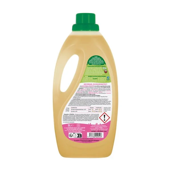 Lessive engagée 0% huile de palme 2 litres