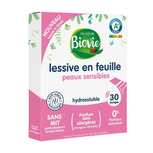 Lessive feuille peaux sensible -30 lavages