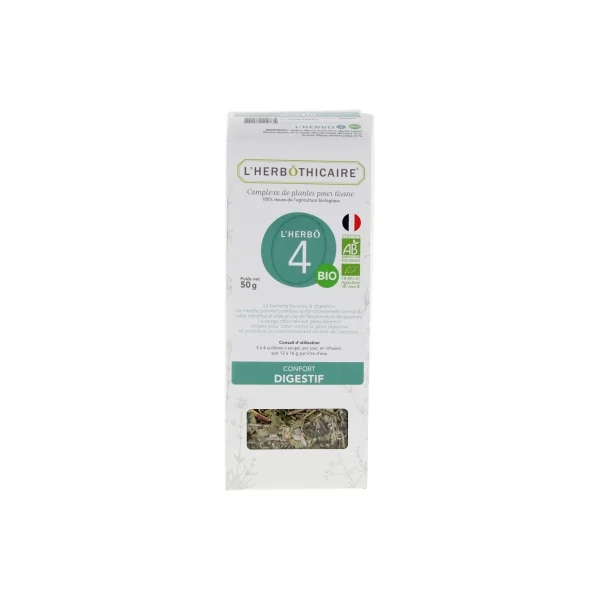 L'Herbôthicaire L'Herbô 4 Confort Digestif Complexe de Plantes pour Tisane Bio 50 g