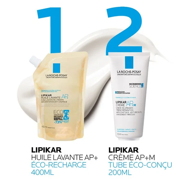 LIPIKAR AP+M - Crème Peaux Tendance Eczéma Atopique Visage & Corps, 200ml