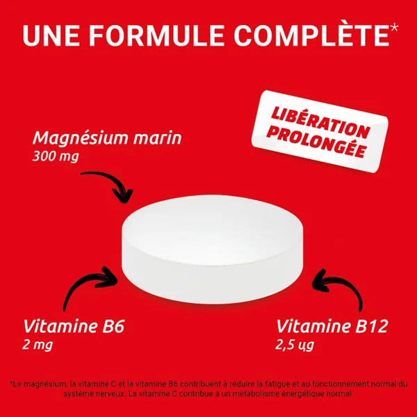 MAG 2 24H - Magnésium Marin, Vitamine B6 et Vitamine B12 - Anti-Nervosité et Anti-Fatigue, 2x40 Comprimés