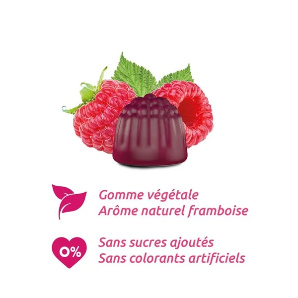 MAG 2 Gommes Framboise - Magnésium et Vitamine B6 - Nervosité Fatigue, 45 gummies