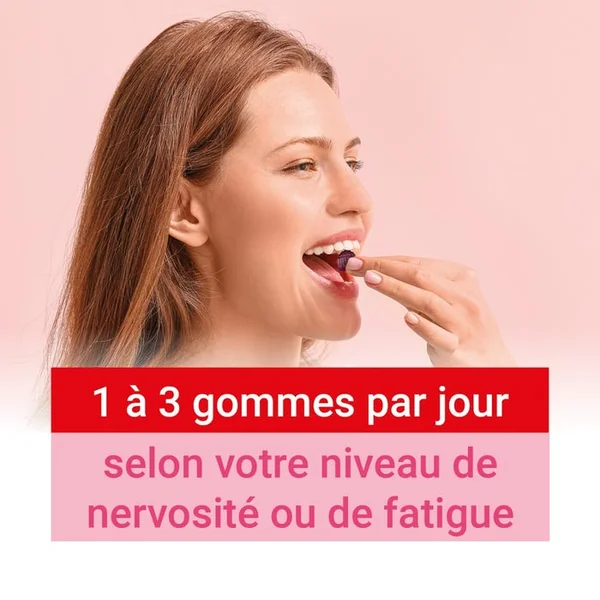 MAG 2 Gommes Framboise - Magnésium et Vitamine B6 - Nervosité Fatigue, 45 gummies