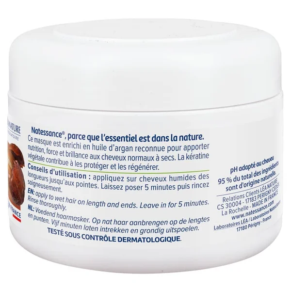 Masque Capillaire Nourrissant Argan et Kératine Végétale - Cheveux Normaux à Secs, 200ml