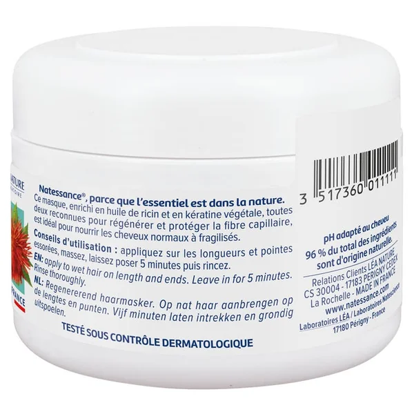 Masque Capillaire Sublimateur Régénérant Ricin et Kératine Végétale - Cheveux Normaux à Fragilisés, 200ml