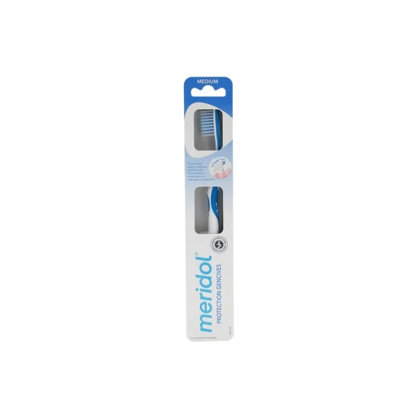 Meridol Protection Gencives Brosse à Dents Médium - Couleur : Bleu Foncé