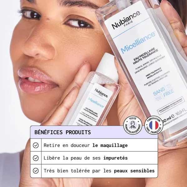 MICELLIANCE - Eau Micellaire Haute Tolérance - Visage et Yeux - Peaux Mixtes à Grasses, 500ml