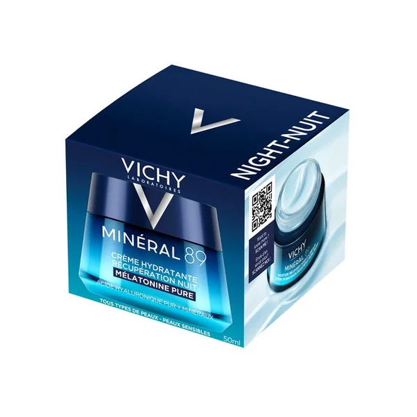 MINERAL 89 - Crème Hydratante Récupération Nuit - Tous types de peaux, 50ml