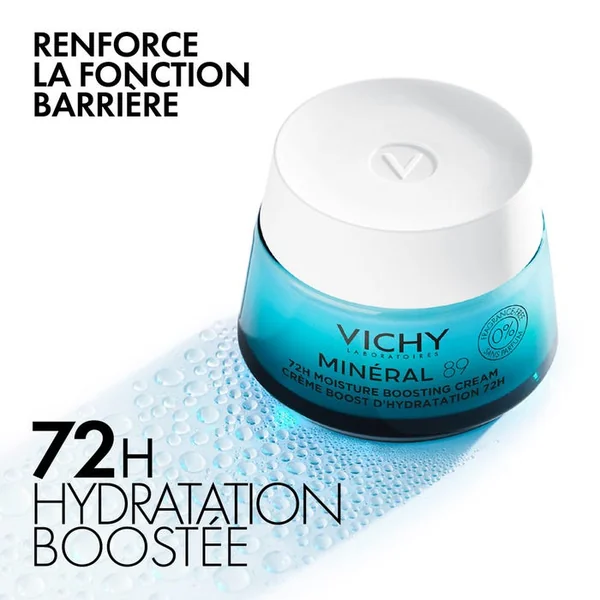 MINERAL 89 - Crème Légère Boost d'Hydratation 72h - Tous types de peaux, 50ml