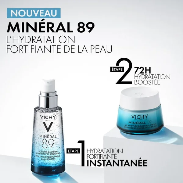 MINERAL 89 - Crème Légère Boost d'Hydratation 72h - Tous types de peaux, 50ml