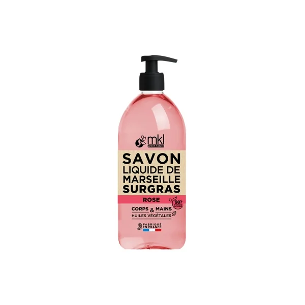 MKL Green Nature Savon Liquide de Marseille Surgras Rose 1 L