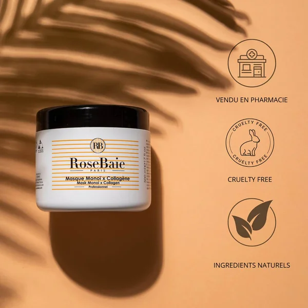 MONOÏ - Masque Monoï x Collagène - Tous Types de Cheveux, 500ml