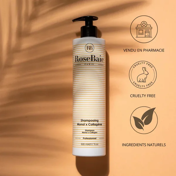 MONOÏ - Shampooing Monoï x Collagène - Tous Types de Cheveux, 500ml